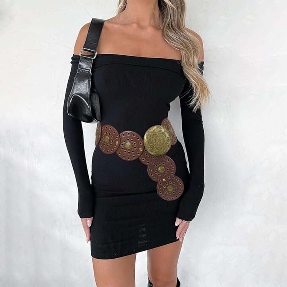 Zac's Alter Ego - Vintage Style Western Boho PU Disc Riem - Bruin